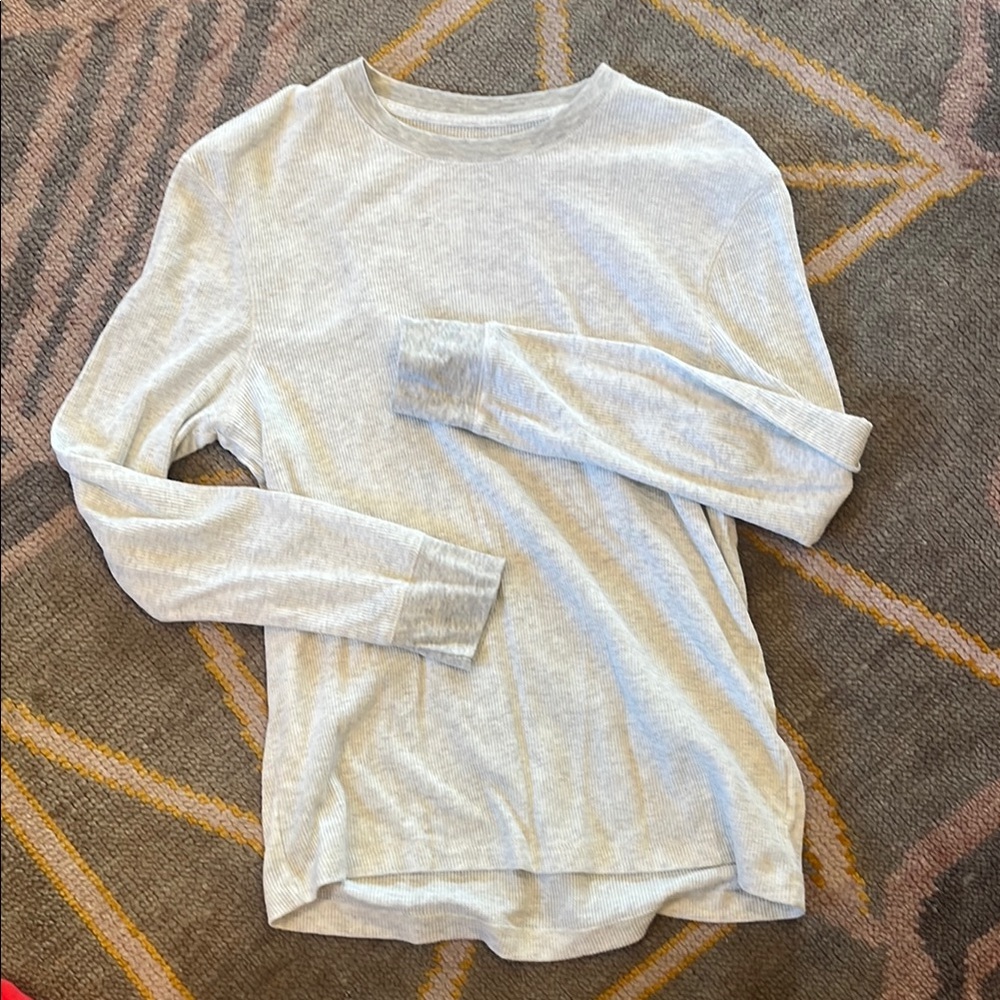 Old Navy Light Gray Waffle Knit Shirt